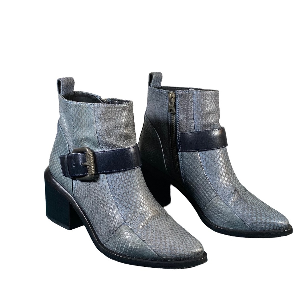 Allsaint Jason leather ankle boots, blue, size 36